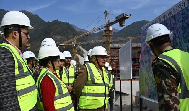 President inspects Kathmandu-Terai/Madhesh Fast Track (Expressway) Road Project