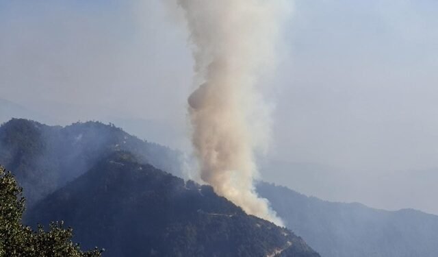 Fire in Mahabharat forest of Kavre still out of control