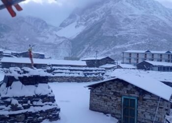Nubri Valley in northern Gorkha witnesses snowfall