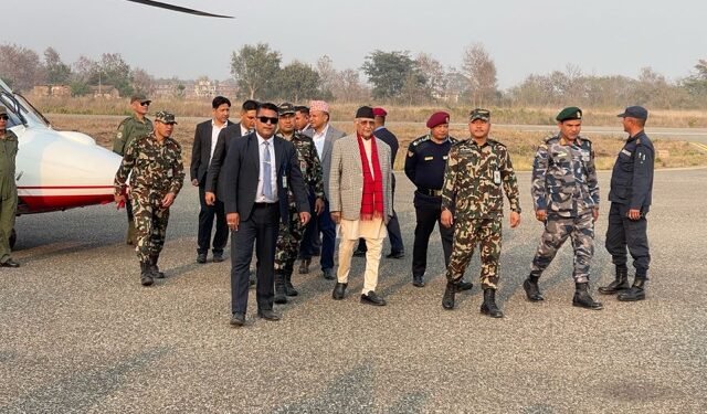 PM Oli inspects Tarigaun airport