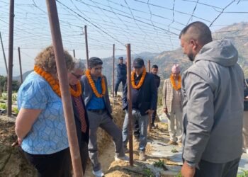 Ambassador of Israel visits a model farm in Dhading