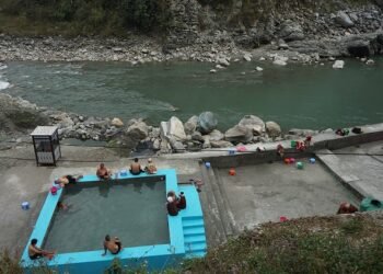 New pond in operation for hot water bath