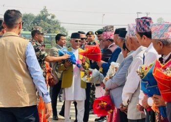 PM Oli arrives in Lumbini