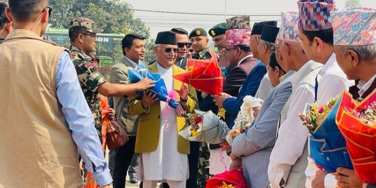 PM Oli arrives in Lumbini