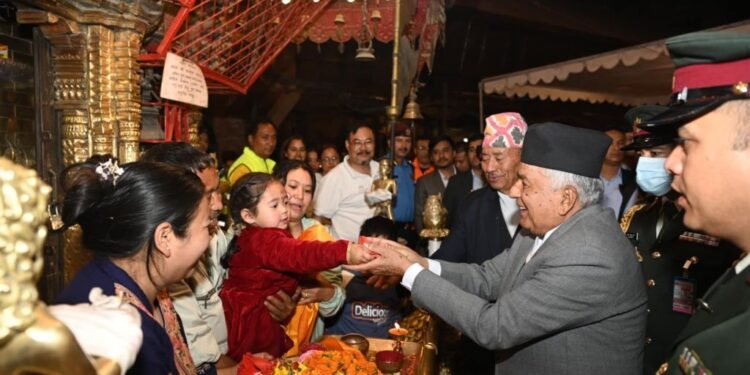 President Paudal has a darshan of Seto Machchindranath