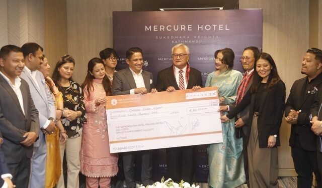 Mercure Kathmandu provides monetary support to Cancer Care Nepal