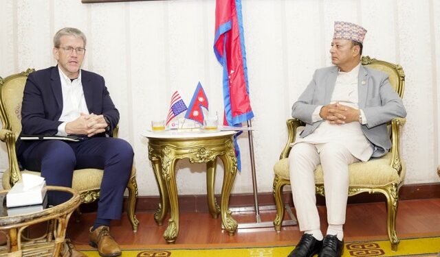 Energy Minister Khadka and US Ambassador Thompson discuss MCC project