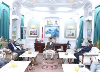 Meeting of top leaders of three parties, including PM Oli, commences
