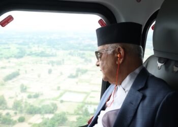 PM Oli inspects drought-hit areas in Madhes