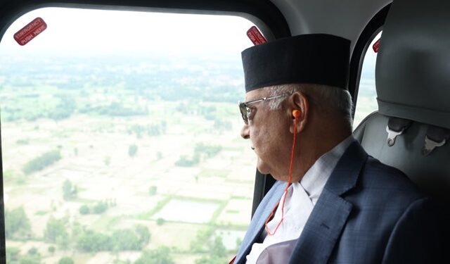PM Oli inspects drought-hit areas in Madhes