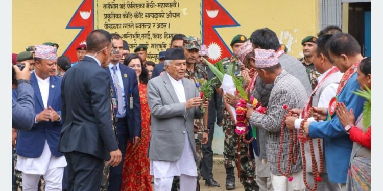 President Paudel arrives in Sankhuwasabha