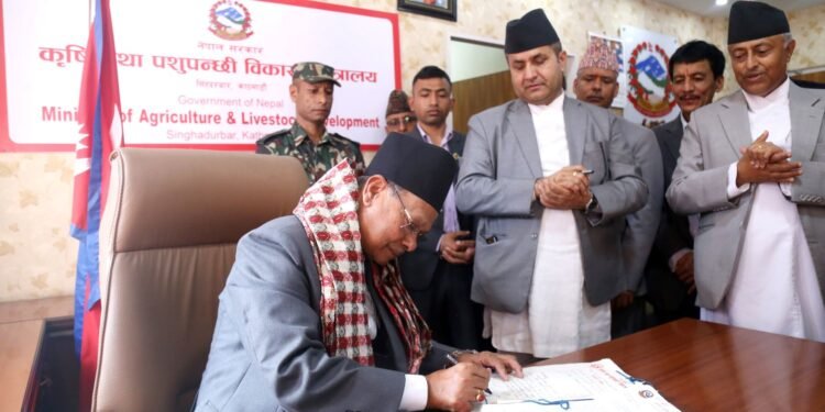 Agriculture Minister Pariyar assumes office