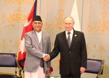 PM Oli and Russian Federation President Putin meet