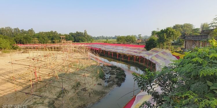 Nepal-India common Chhath ghat constructed at Bagahi