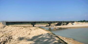 Construction of Doda River Bridge, 90 percent compete