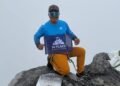 Renowned Nepali climber Lakpa Sherpa, popularly known as Makalu Lakpa summiting Carstensz Pyramid