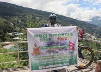 Niranjan from Tanahun Embarks on an “Everest to Antarctica” Cycling Expedition