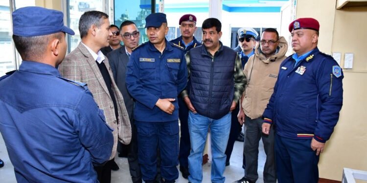Home Minister Aryal inspects police stations in Bouddha, Sankhu