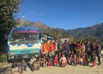 Passenger Bus reaches Malkawang for the first time