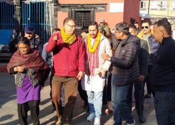 Minister Kharel makes surprise visit to Banglamukhi Temple