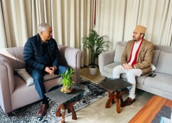 NC President Deuba and Communication Minister Kharel meet