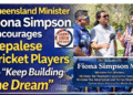 Queensland Minister Fiona Simpson encourages Nepalese Cricket Players to keep building dreams