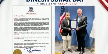 Dr Dinesh Sunar receives special recognition in US