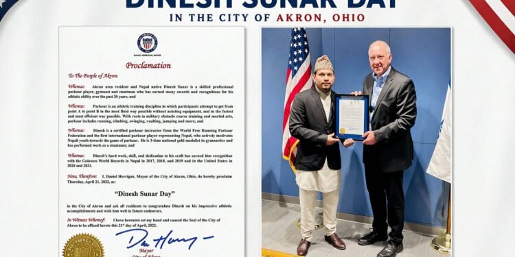 Dr Dinesh Sunar receives special recognition in US