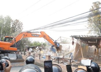 Unorganised settlement cleared in Thapathali