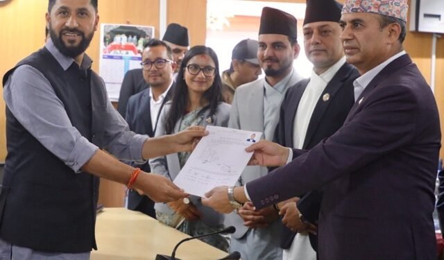 RSP Vice Chair Aryal files nomination paper for HoR speaker
