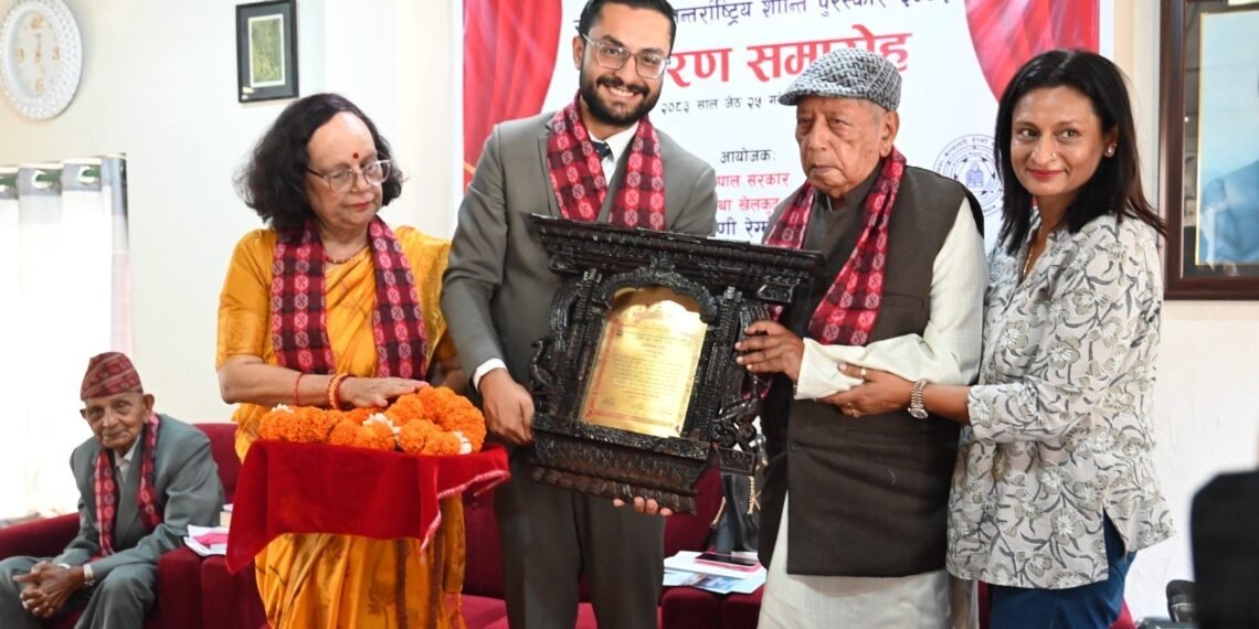 Das and Pokharel honoured with Dilliraman Regmi National Peace Award
