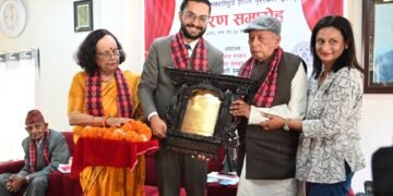 Das and Pokharel honoured with Dilliraman Regmi National Peace Award