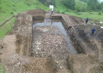 Pond constructed in community forest for wildlife