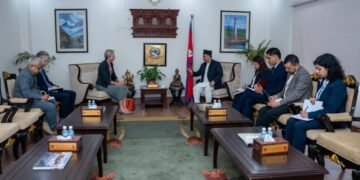 EU Ambassador Lorenzo pays farewell call on Foreign Affairs Minister Khanal