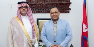 Saudi Arabian ambassador Mnikhr holds meeting with Foreign Minister Khanal