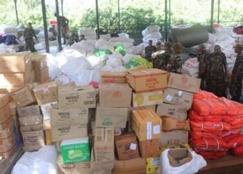 Relief materials distributed to flood survivors at holding centres