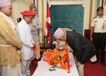 President Paudel receives Changunarayan ‘Prasad’