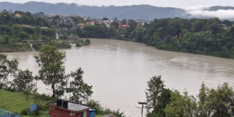 Seti River in Pokhara creates lake, security surveillance increased in Ramghat area